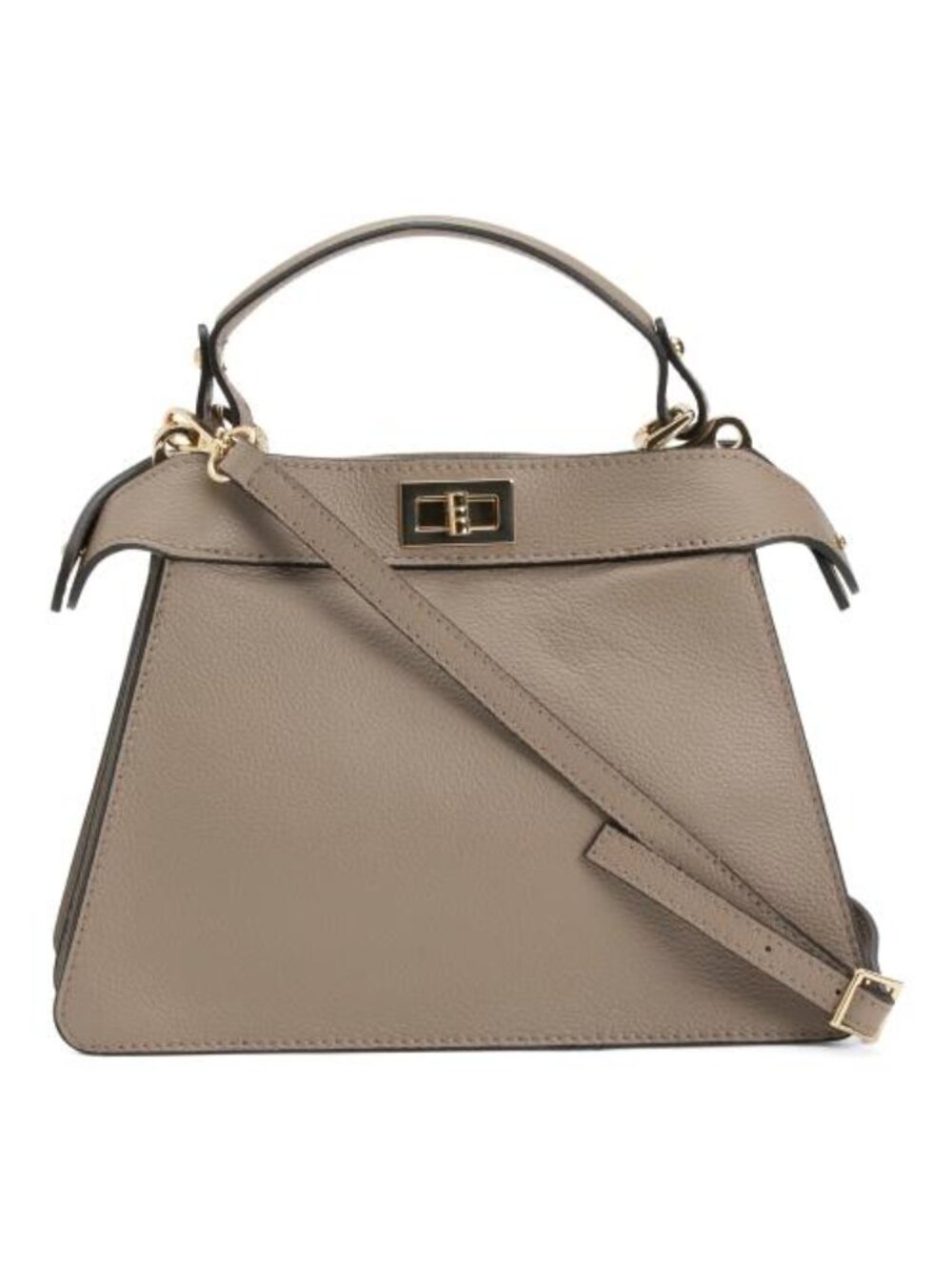CHEVAL Made In Italy Leather 2 Compartment Turn Lock Satchel
